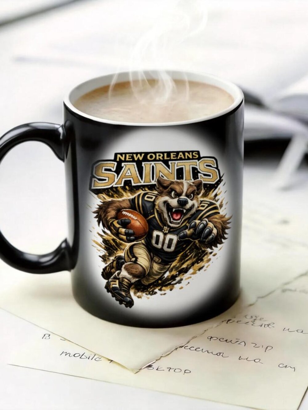 New Orleans Saints Matte Heat Reactive Mug NFL Football Fan Cup 11oz